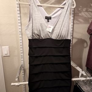 Enfocus Studio Size 16 Silver Sparkle and  Black Formal Dress